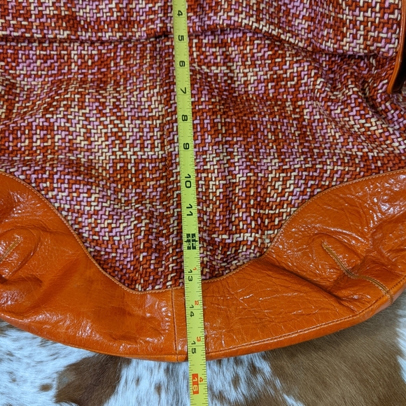 Jana Feifer Orange Pink Tweed Hobo Shoulder Bag - Picture 5 of 12